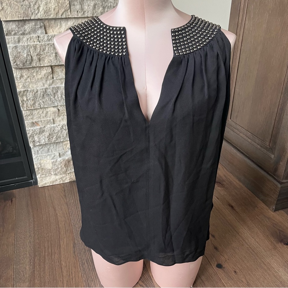Robert Rodriguez black silk loose fit sleeveless top/blouse, size small